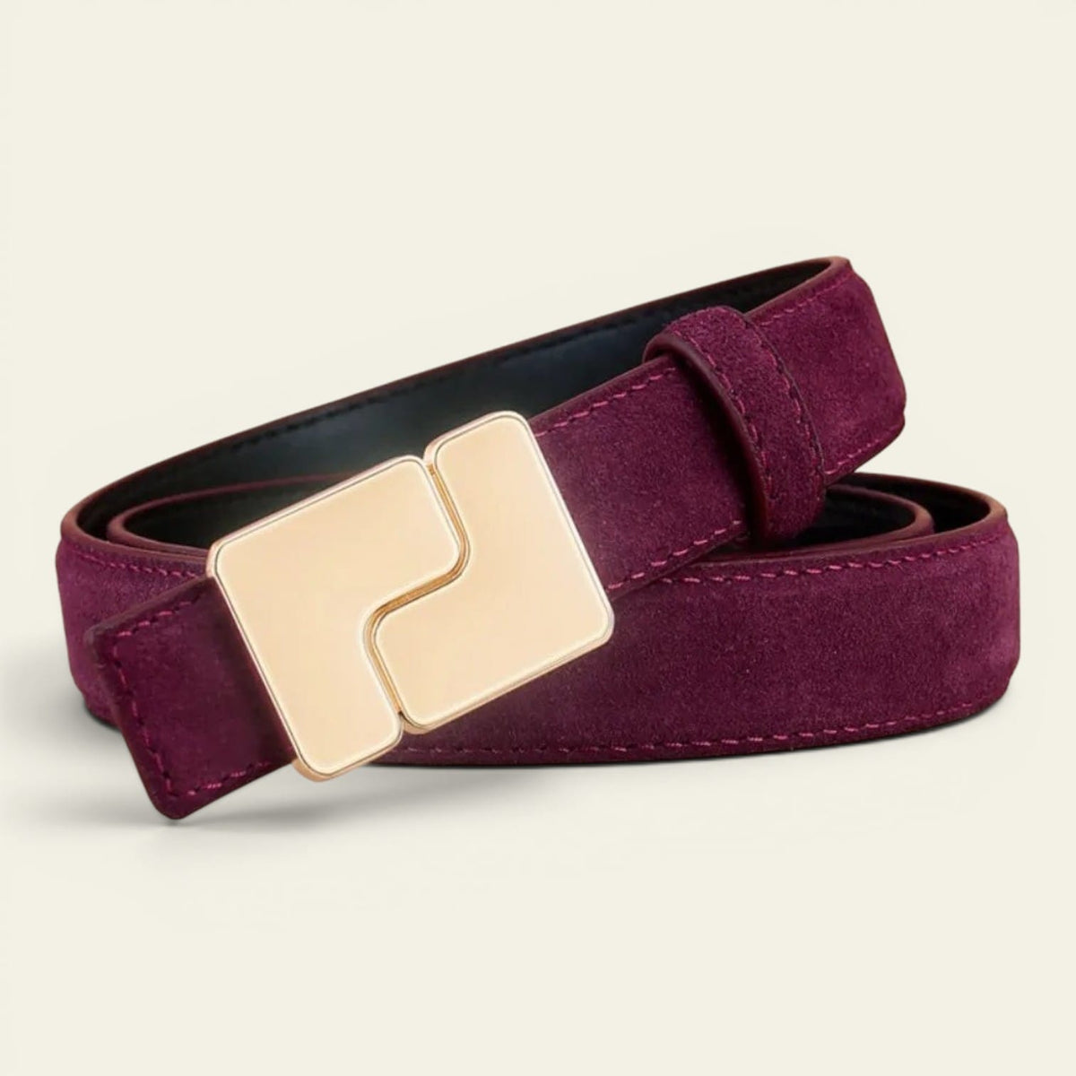 La Ceinture Pour Femme Sixtine - Ceinture fine en daim à boucle plaque
