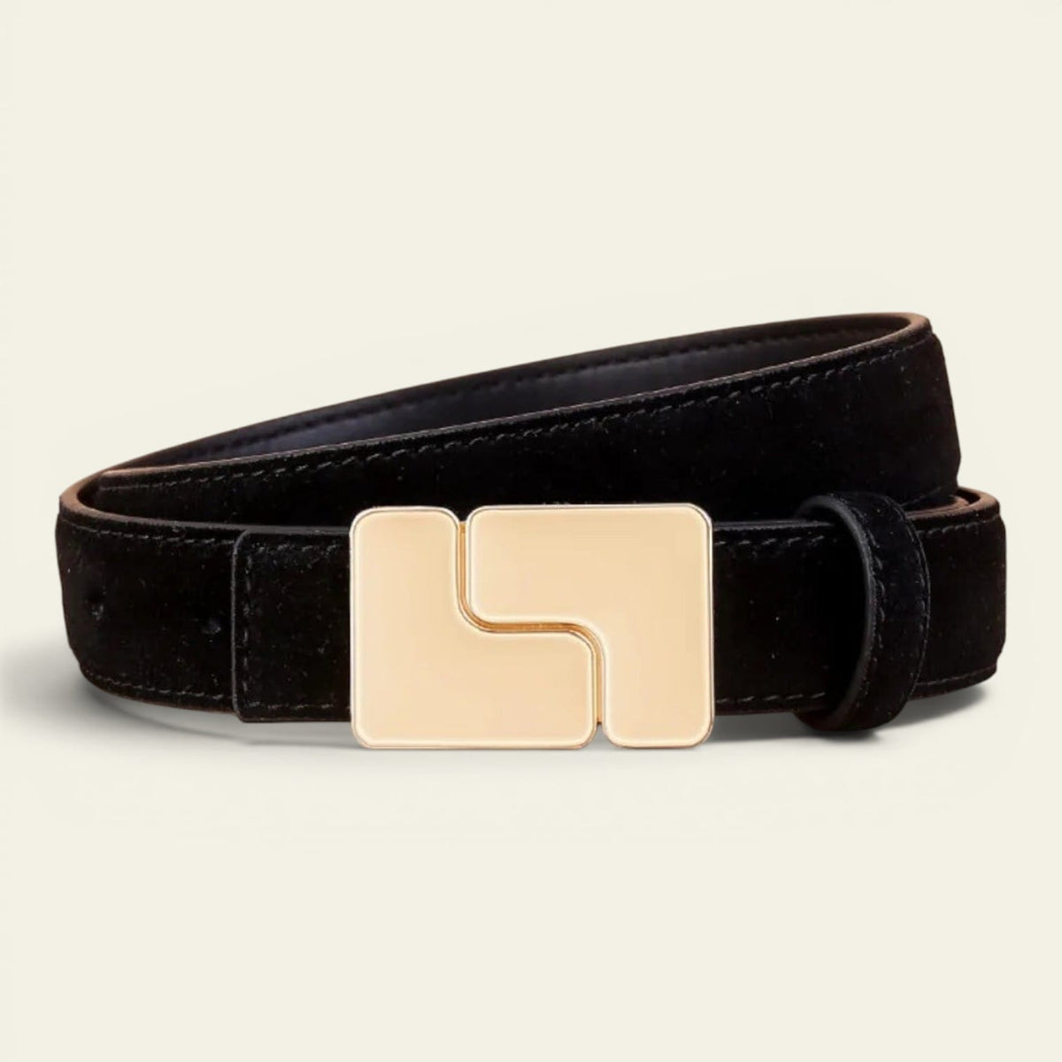 La Ceinture Pour Femme Sixtine - Ceinture fine en daim à boucle plaque