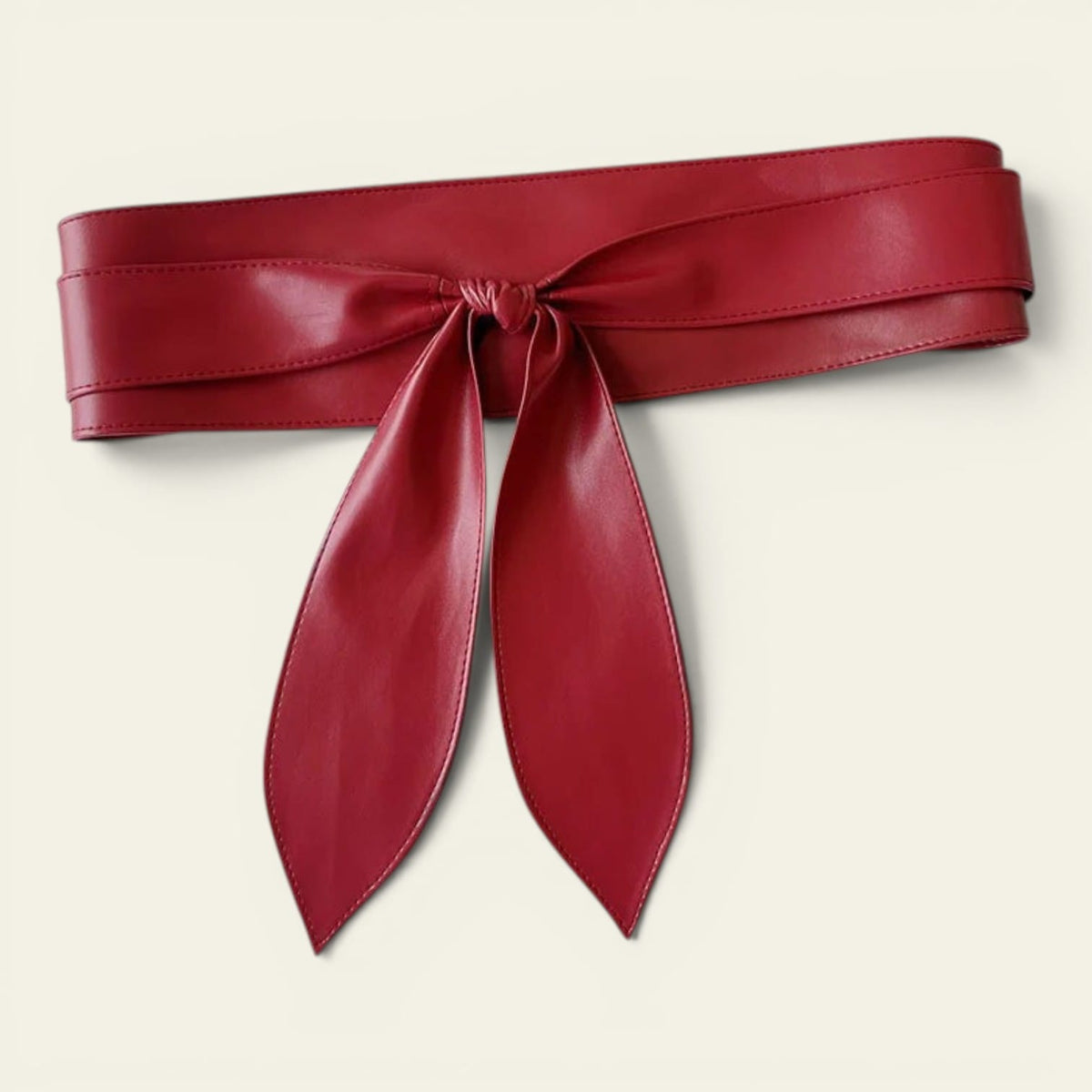 Ceinture rouge femme large à nouer façon obi, modèle Solange