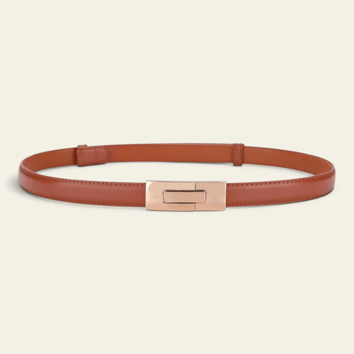 La Ceinture Pour Femme Solveig - Ceinture ultra-fine en cuir à boucle plaque dorée