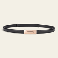 La Ceinture Pour Femme Solveig - Ceinture ultra-fine en cuir à boucle plaque dorée