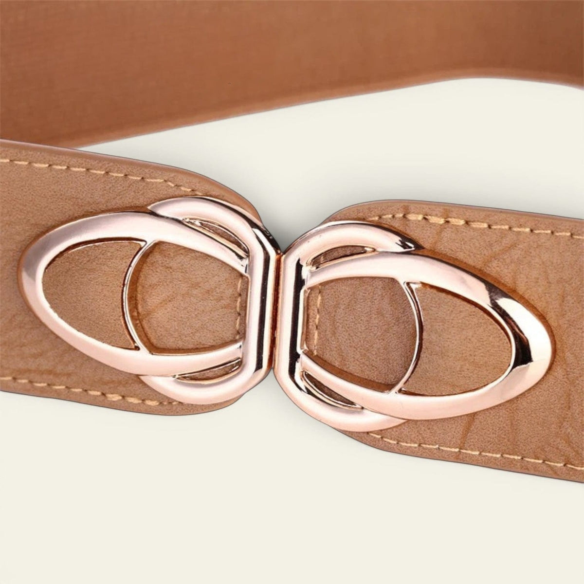 La Ceinture Pour Femme Valentine - Ceinture large élastique à double anneaux dorés