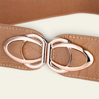 La Ceinture Pour Femme Valentine - Ceinture large élastique à double anneaux dorés