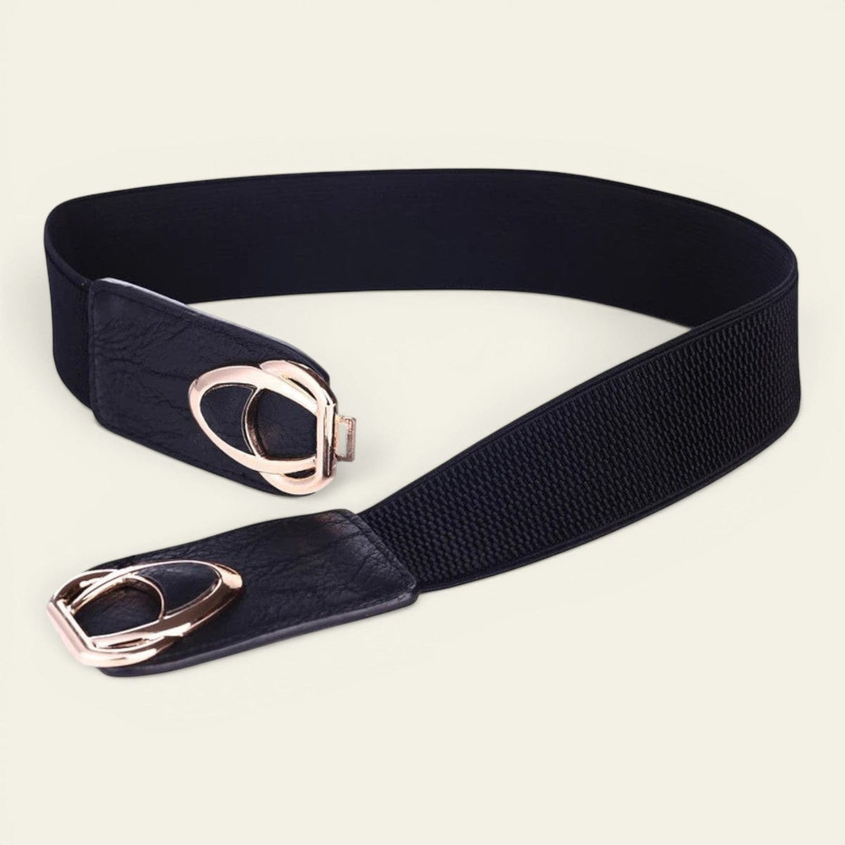 La Ceinture Pour Femme Valentine - Ceinture large élastique à double anneaux dorés