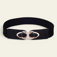La Ceinture Pour Femme Valentine - Ceinture large élastique à double anneaux dorés