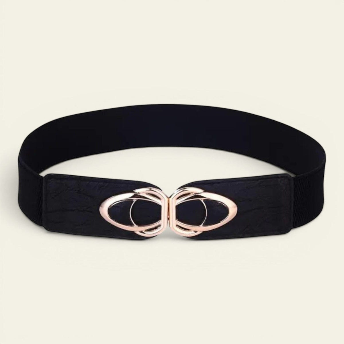 La Ceinture Pour Femme Valentine - Ceinture large élastique à double anneaux dorés
