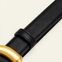 La Ceinture Pour Femme Victoire - Ceinture fine en cuir à boucle arche dorée