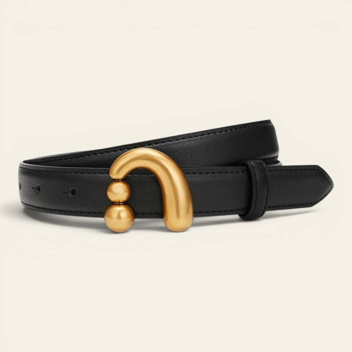 La Ceinture Pour Femme Victoire - Ceinture fine en cuir à boucle arche dorée