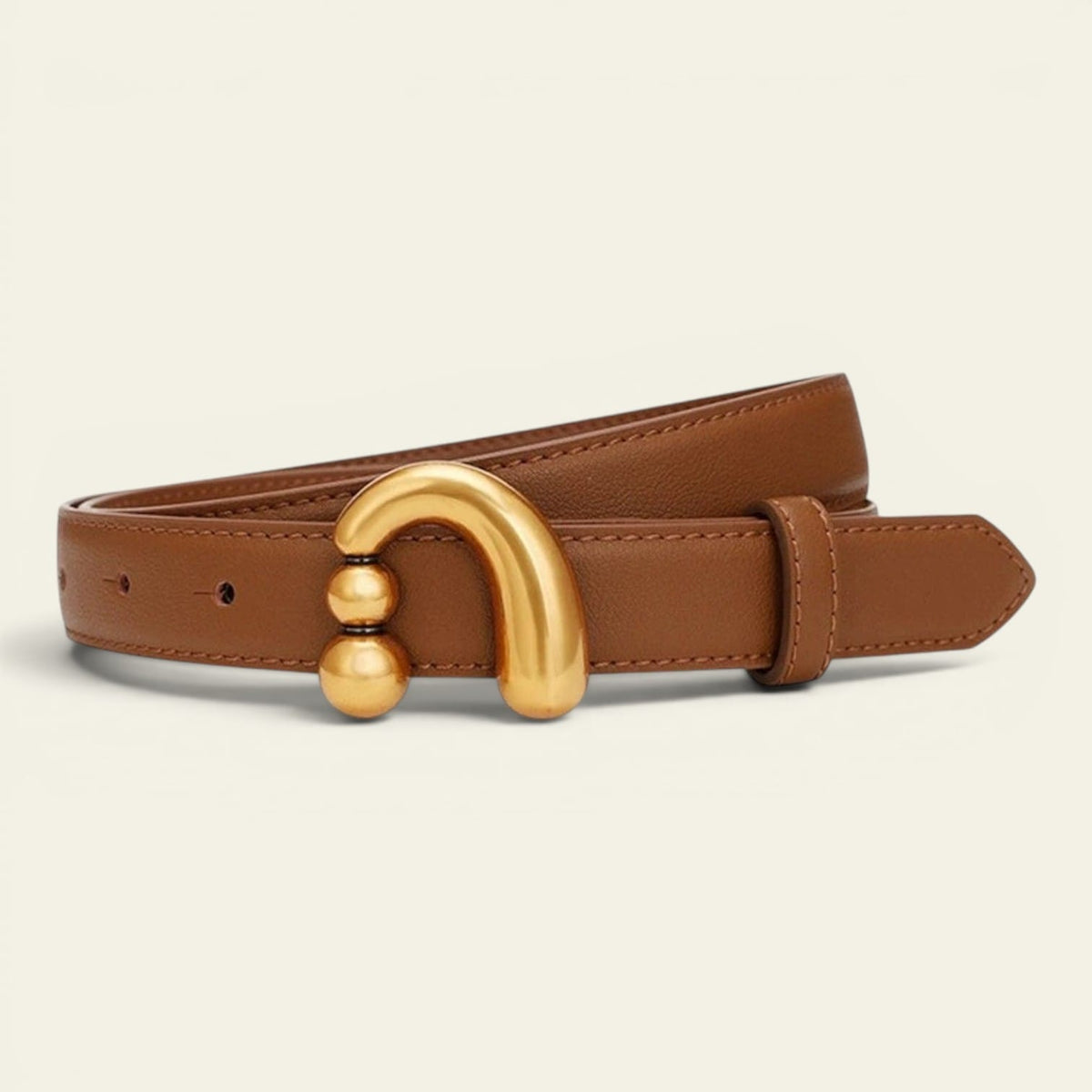 La Ceinture Pour Femme Victoire - Ceinture fine en cuir à boucle arche dorée