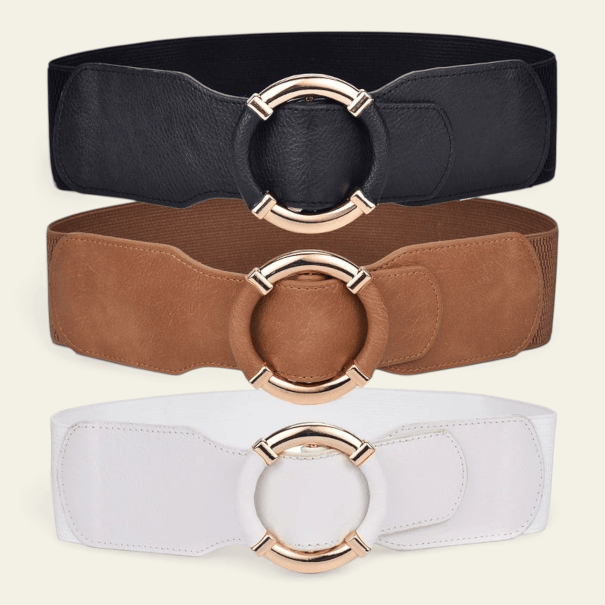 La Ceinture Pour Femme Violette - Ceinture oversize élastique à anneau doré enveloppé