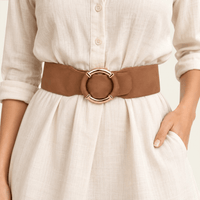 La Ceinture Pour Femme Violette - Ceinture oversize élastique à anneau doré enveloppé